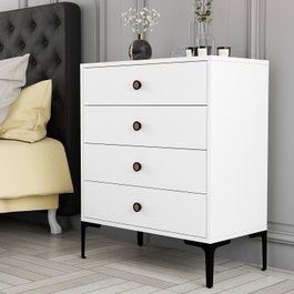 Hanah Home Lizbon 542 - Cómoda Blanca con 4 Cajones